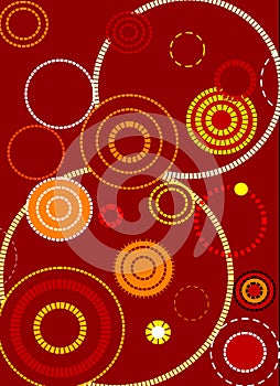 Retro red background - circles