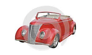 Retro red ragtop coupe