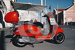 Retro Red Scooter Bike Motorbike for Rent