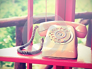 Retro red telephone