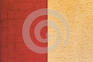 Retro red yellow concrete brick wall background texture