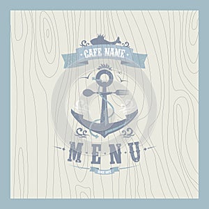 Retro restaurant seafood menu