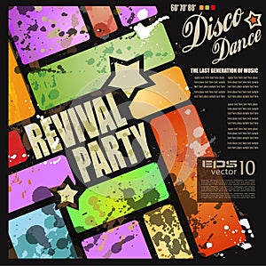 Retro' revival disco party flyer