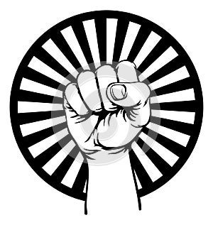 Retro Revolution Hand Fist Raised Air Propaganda