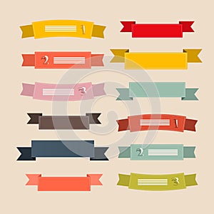 Retro Ribbons, Labels, Tags Set