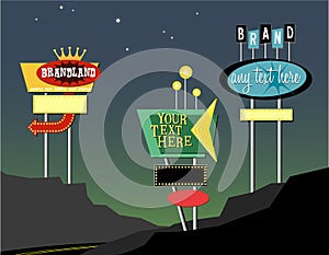 Retro roadside signs