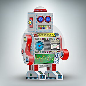 Retro robot illustration toy