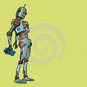 Retro robot steampunk style