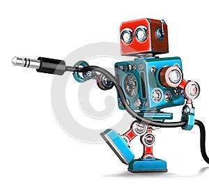 Retro Robot with stereo audio jack. . Contains clipping path