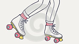 Retro Roller Skates, Fun Recreational Activity, vector design Generative AI