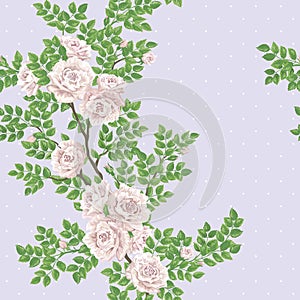 Retro romantic pattern with roses