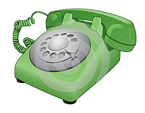 Retro Rotary Phone Vector Cartoon