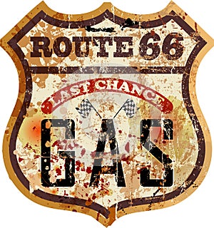 Retro route 66 gas station photo