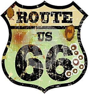 Retro route 66 sign photo