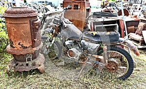 Retro rusty suzuki bike vintage   market photo
