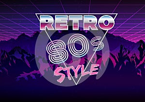 Retro 80s eighties neon background photo