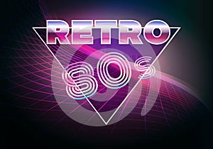 Retro 80s eighties neon background photo