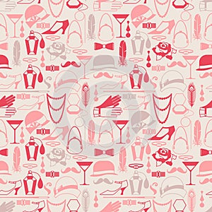 Retro of 1920s style seamless pattern