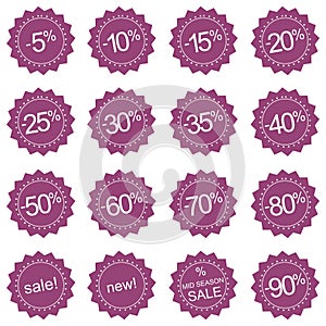 Retro sale icons, tag stickers or labels