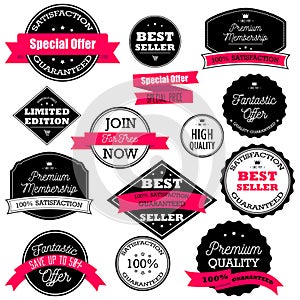 Retro sale stickers collection. Sale badges. Online shopping, sale and promotion, website and mobile badges, promo banners, specia