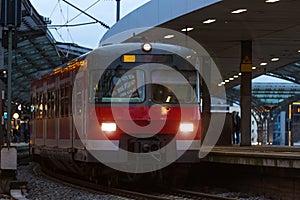 Retro sbahn train in the evening