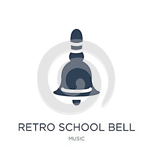 retro school bell icon in trendy design style. retro school bell icon isolated on white background. retro school bell vector icon