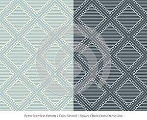 Retro Seamless Background 2 Color Set Square Check Cross Frame L