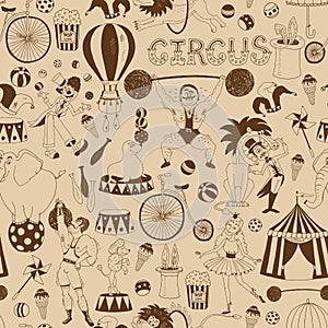 Retro seamless circus background pattern