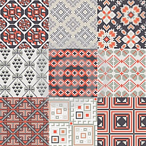 9 retro seamless ornaments