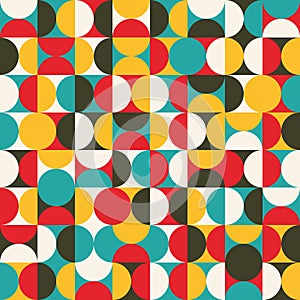 Retro seamless pattern with circles.