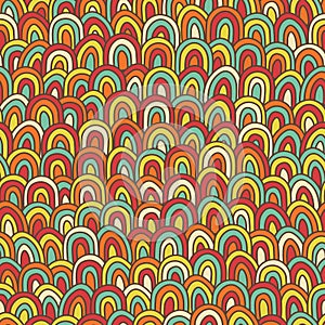Retro seamless pattern in doodle style.
