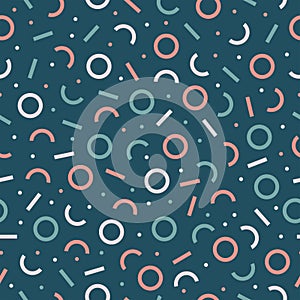 Retro seamless pattern with Memphis design