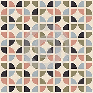 Retro seamless pattern. Mid-century modern style. photo