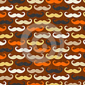 Retro seamless pattern with mustache