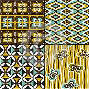 Retro seamless pattern set