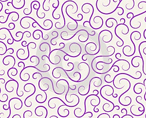 Retro seamless wave lines pattern.Curl outline art decoration ornament swirl shapes for textile,fabric,tracery or tile background.