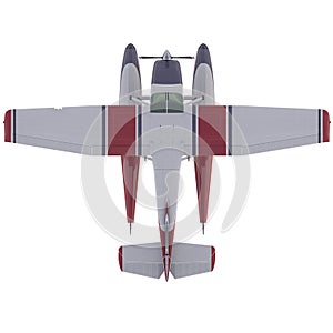 Retro seaplane illustration. 3D render
