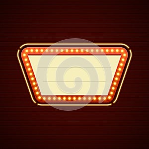 Retro Showtime Sign Design Cinema Signage Light Bulbs Billboard