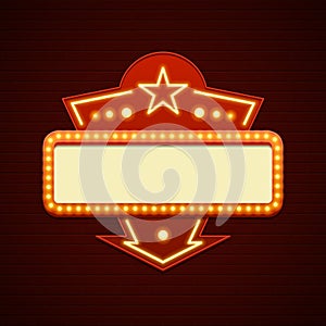 Retro Showtime Sign Design Cinema Signage Light Bulbs Billboard