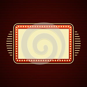 Retro Showtime Sign Design Cinema Signage Light Bulbs Billboard