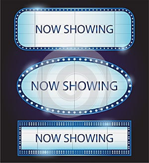 Retro Showtime Sign Theatre cinema Vector