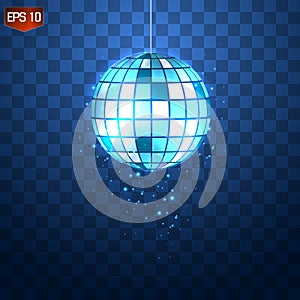 Retro silver disco ball vector, shining club symbol of having fun, dancing, dj mixing, nostalgic party, entertainment.
