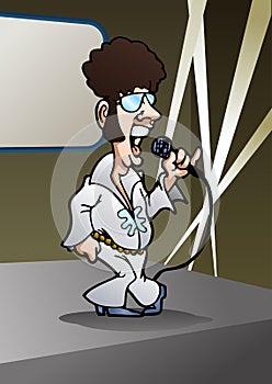 Retro singer dancing