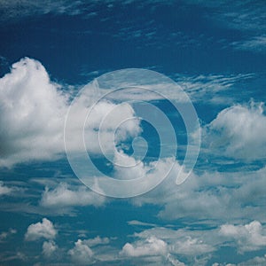 Retro sky and clouds background
