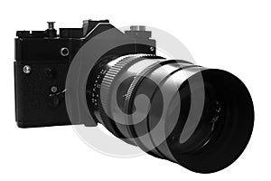 Retro SLR Camera in b&w photo