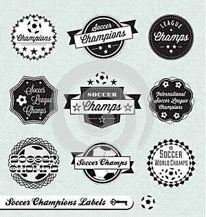 Retro Soccer League Labels and Stickers