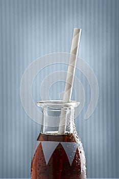 Retro Soda Pop bottle on blue background