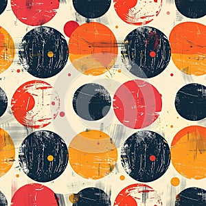 Retro Space Planet Discs - Seamless Geometric Pattern with Vintage Flair