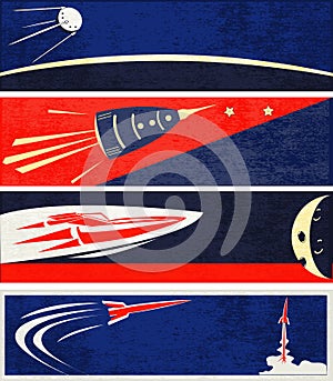 Retro Space Web Banners