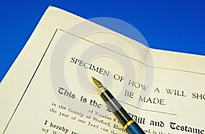 Retro Specimen showing how to make a will.